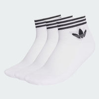 adidas Originals - 3-Pack Ankle Socks - Unisex - White/Black